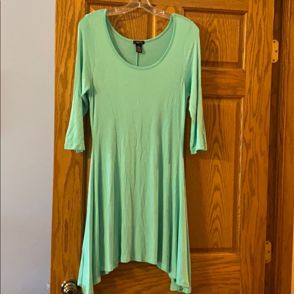 Turquoise Scoop Neck Dress